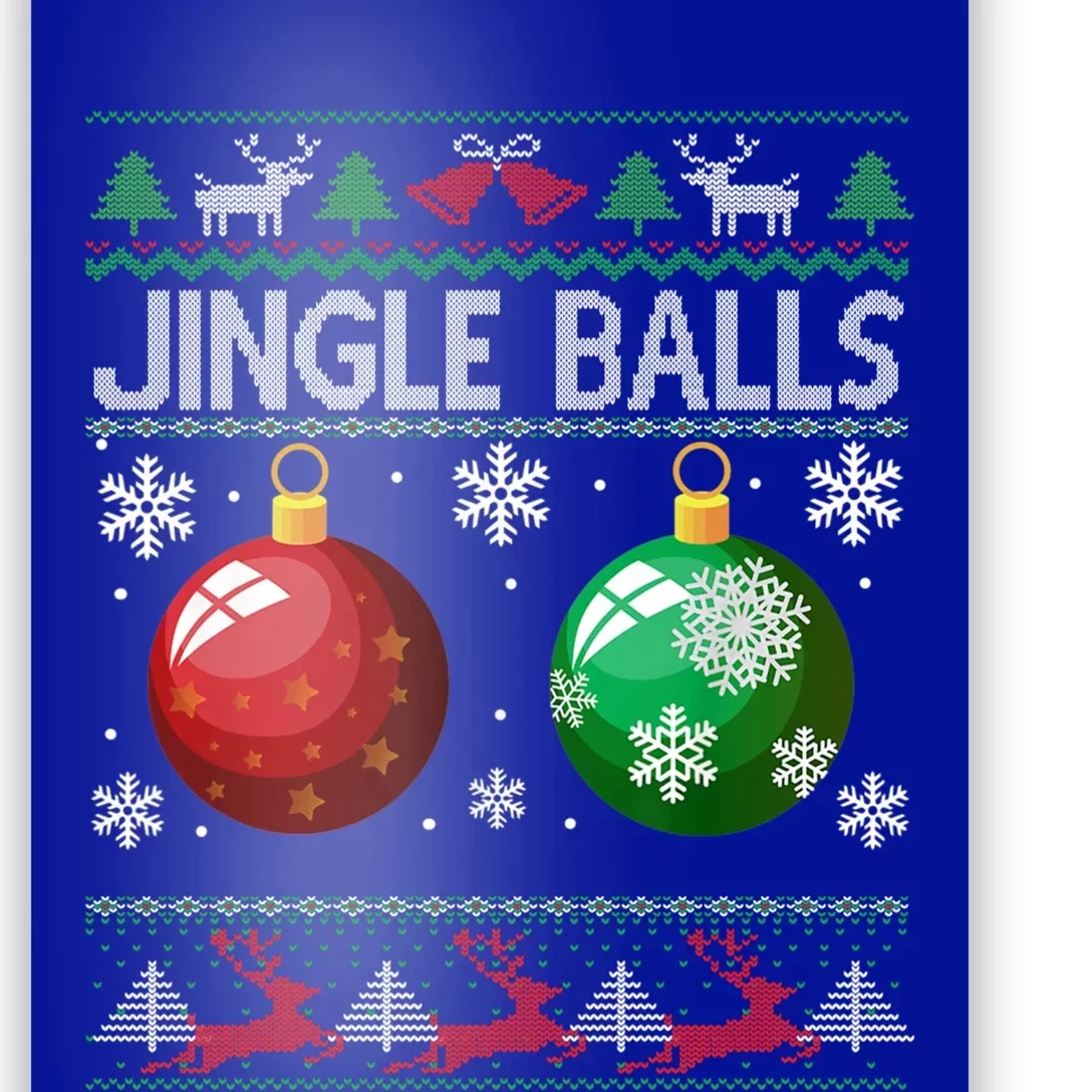 Jingle Balls Funny Ugly Christmas Sweater Matching Couple Gift Poster