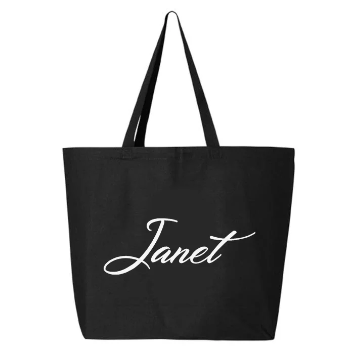 Janet Beautiful Feminine Handwritten Font 25L Jumbo Tote