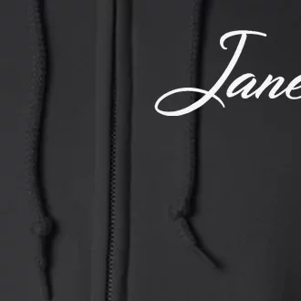 Janet Beautiful Feminine Handwritten Font Full Zip Hoodie