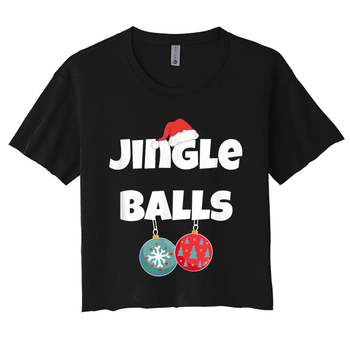 Jingle Balls Funny Matching Couple Chestnuts Women's Crop Top Tee