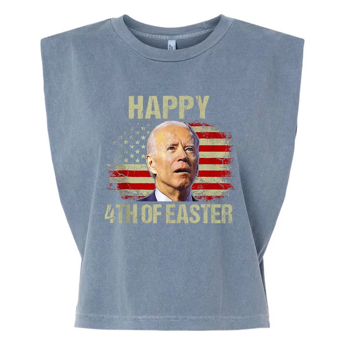 Joe Biden Funny 4th Of July Happy 4th Of Easter Confuse America Flag Garment-Dyed Women's Muscle Tee