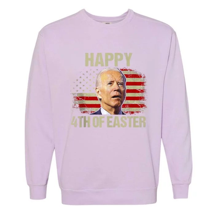 Joe Biden Funny 4th Of July Happy 4th Of Easter Confuse America Flag Garment-Dyed Sweatshirt