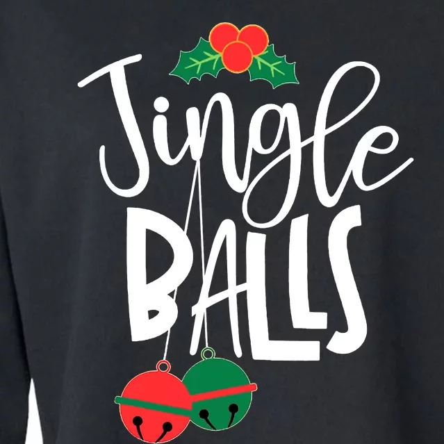 Jingle Balls Funny Couple Matching Christmas Pjs Cropped Pullover Crew