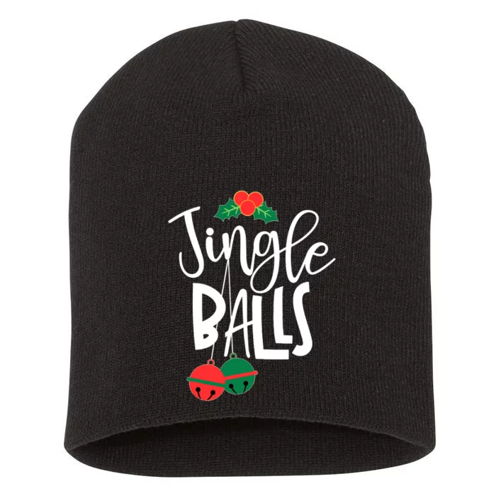 Jingle Balls Funny Couple Matching Christmas Pjs Short Acrylic Beanie