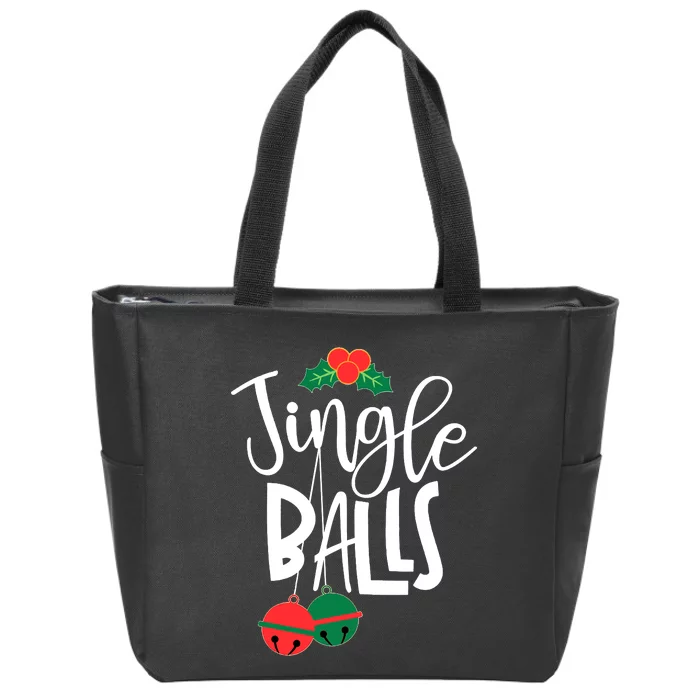 Jingle Balls Funny Couple Matching Christmas Pjs Zip Tote Bag