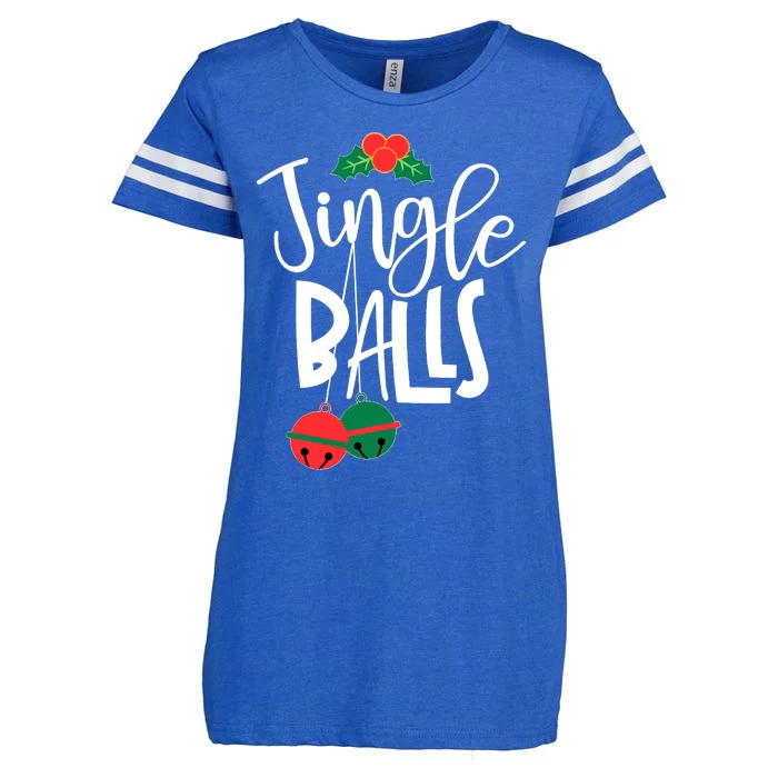 Jingle Balls Funny Couple Matching Christmas Pjs Enza Ladies Jersey Football T-Shirt