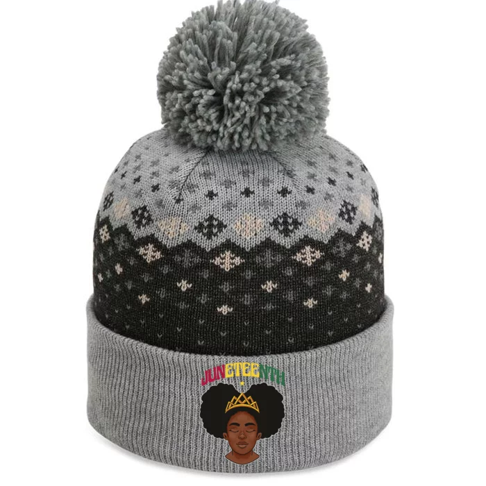 Juneteenth Black Female Crown Pride The Baniff Cuffed Pom Beanie