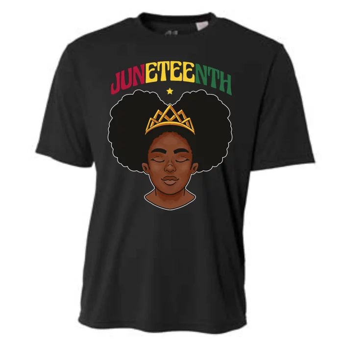 Juneteenth Black Female Crown Pride Cooling Performance Crew T-Shirt