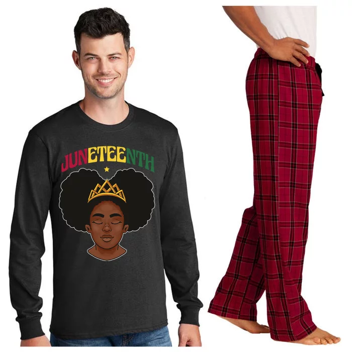 Juneteenth Black Female Crown Pride Long Sleeve Pajama Set