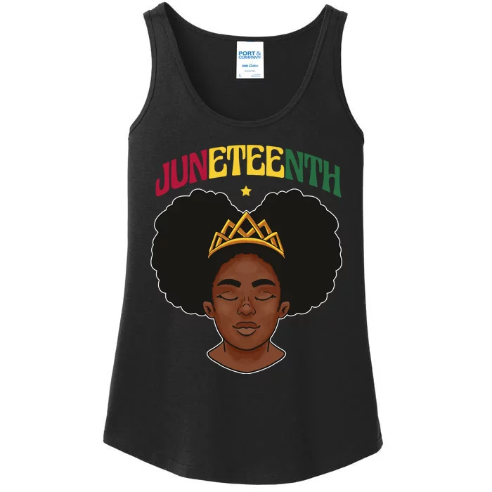 Juneteenth Black Female Crown Pride Ladies Essential Tank