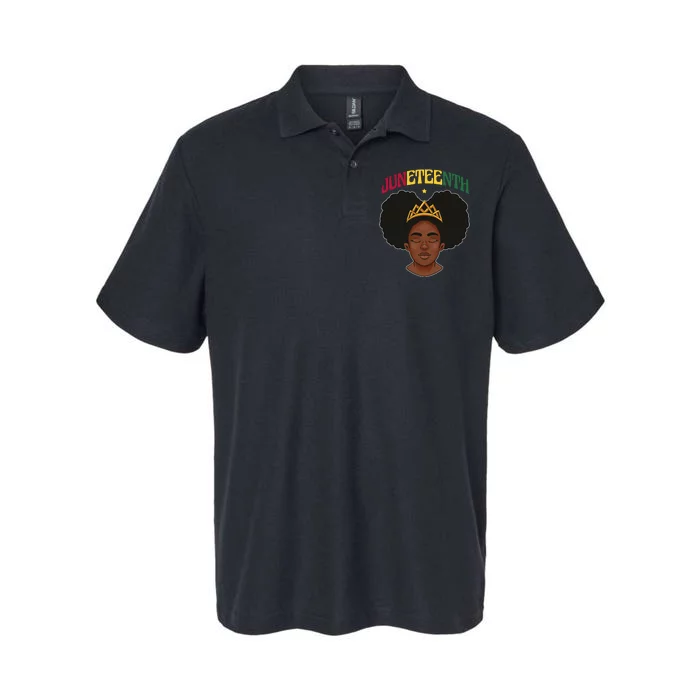 Juneteenth Black Female Crown Pride Softstyle Adult Sport Polo