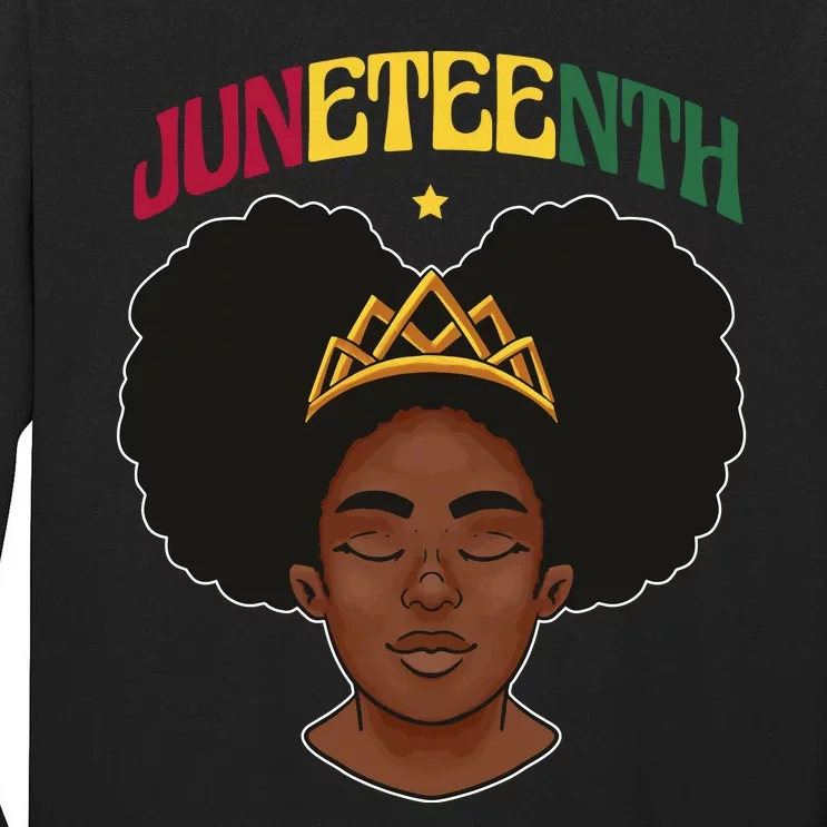 Juneteenth Black Female Crown Pride Tall Long Sleeve T-Shirt