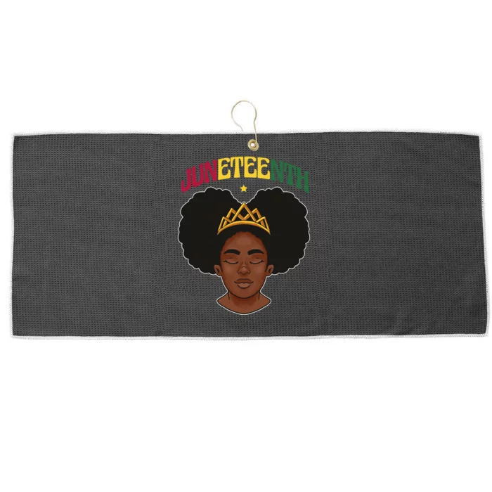 Juneteenth Black Female Crown Pride Large Microfiber Waffle Golf Towel