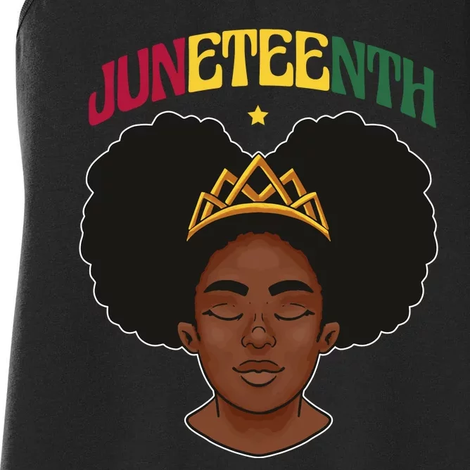 Juneteenth Black Female Crown Pride Women's Racerback Tank