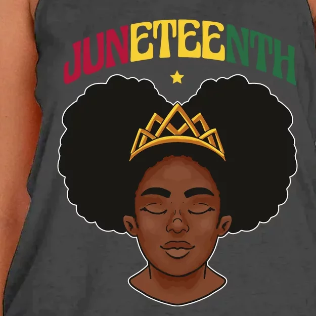 Juneteenth Black Female Crown Pride Women's Knotted Racerback Tank