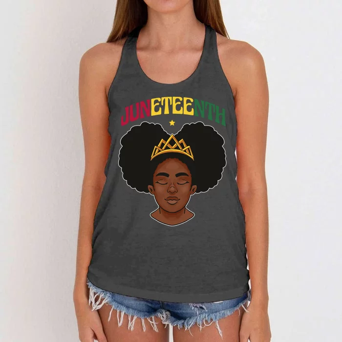 Juneteenth Black Female Crown Pride Women's Knotted Racerback Tank