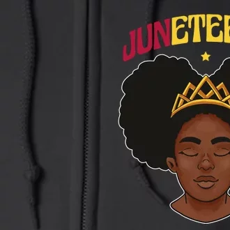 Juneteenth Black Female Crown Pride Full Zip Hoodie