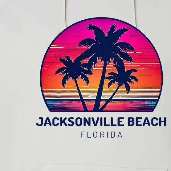 Jacksonville Beach Florida Performance Fleece Hoodie