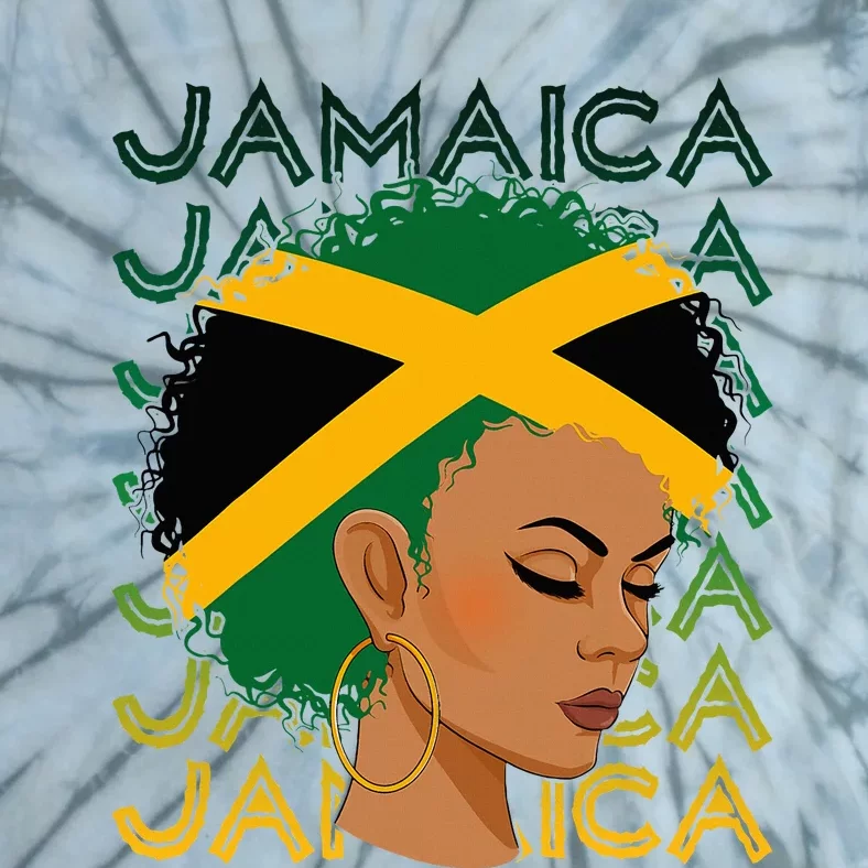 Jamaican Black Girl Jamaica Flag Hair Tie-Dye T-Shirt