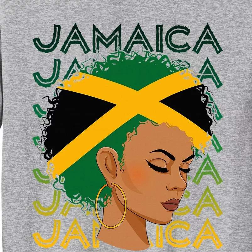 Jamaican Black Girl Jamaica Flag Hair Tall Sweatshirt