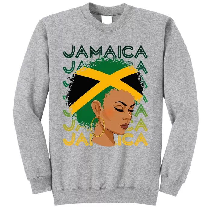 Jamaican Black Girl Jamaica Flag Hair Tall Sweatshirt