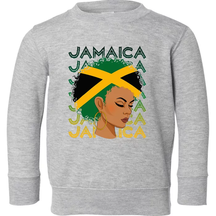 Jamaican Black Girl Jamaica Flag Hair Toddler Sweatshirt