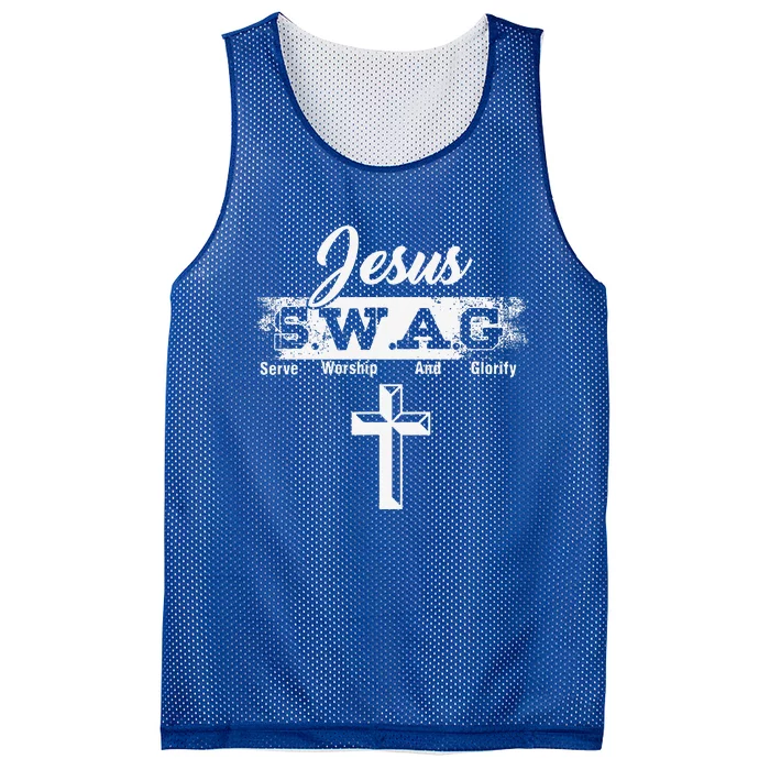 Jesus Believer God Worshiper SWAG Serve Worship And Glorify Mesh Reversible Basketball Jersey Tank