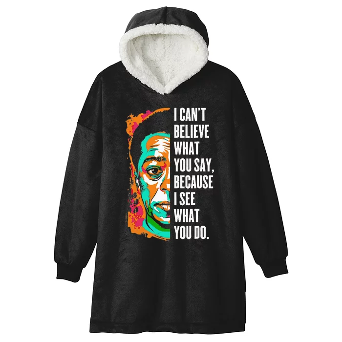 James Baldwin Graffiti Art Juneteenth Hooded Wearable Blanket