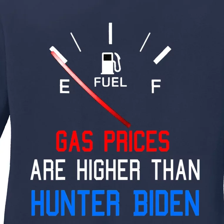 Joe Biden Gas Prices Are Higher Than Hunter Worst President Ladies Long Sleeve Shirt