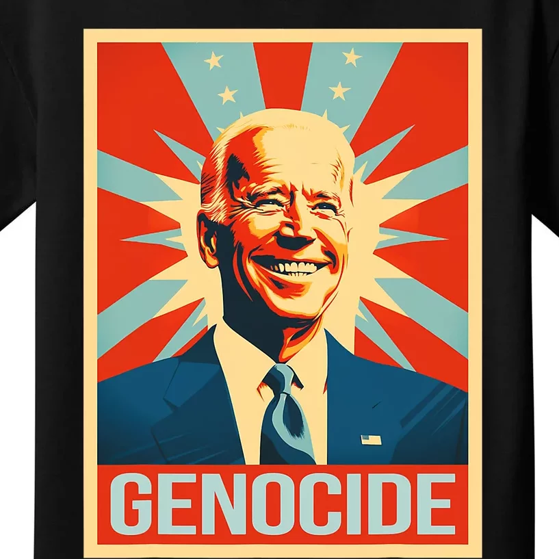 Joe Biden Genocide Anti Biden Funny Conservative Political Kids T-Shirt