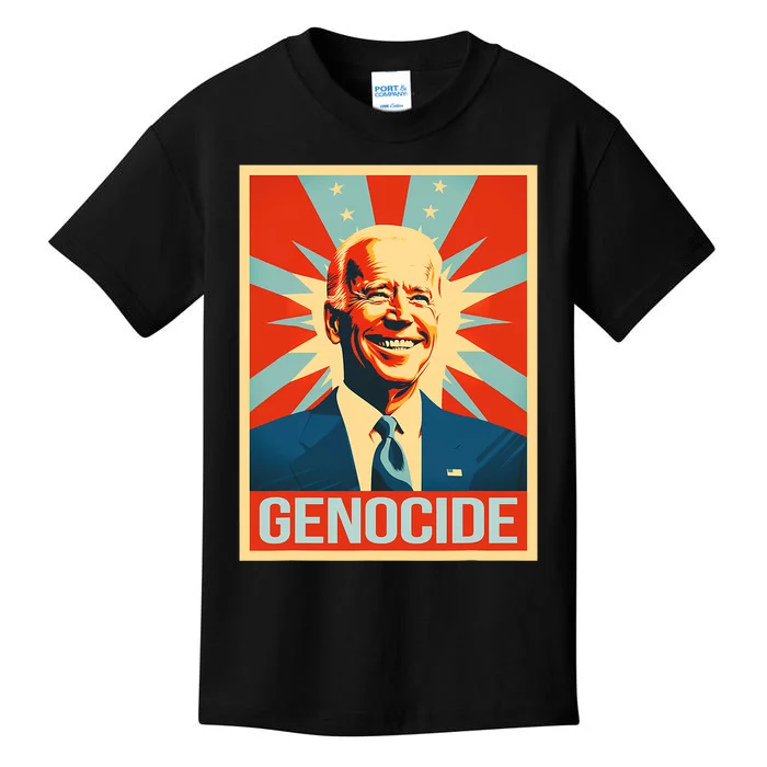 Joe Biden Genocide Anti Biden Funny Conservative Political Kids T-Shirt