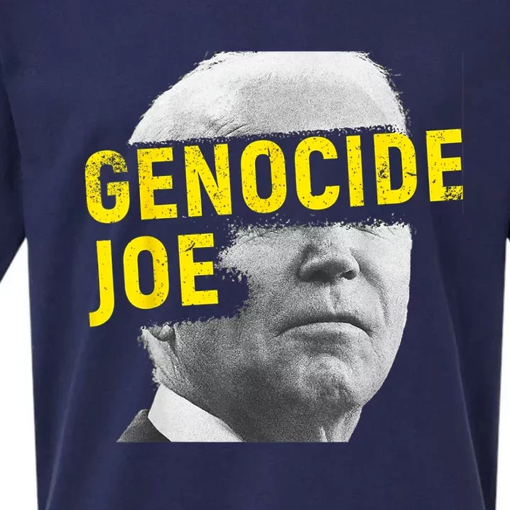 Joe Biden Genocide Anti Biden Funny Conservative Political Sueded Cloud Jersey T-Shirt