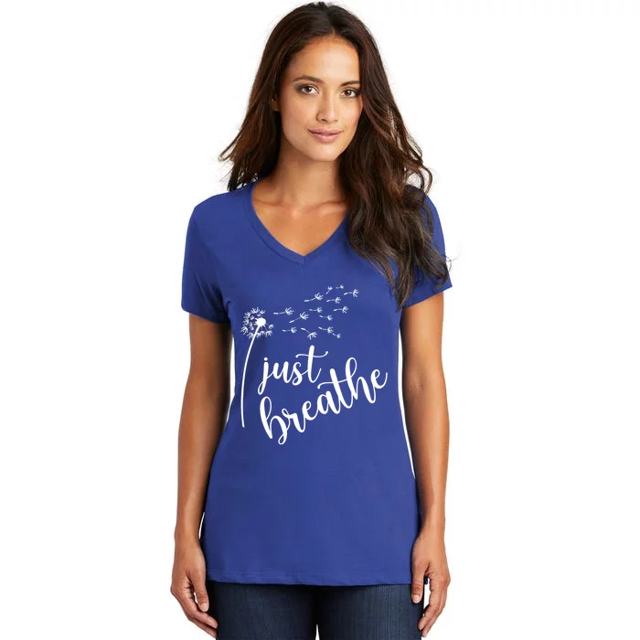 Just Breathe Gift Women's V-Neck T-Shirt