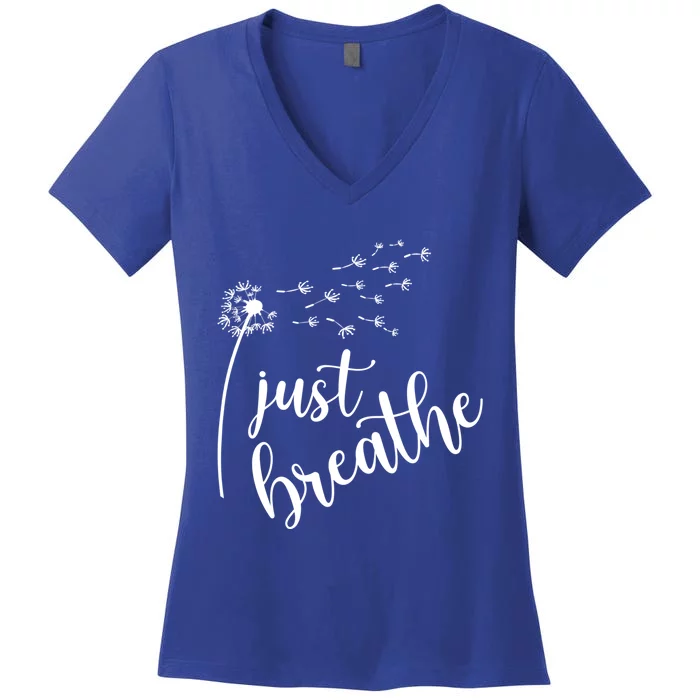 Just Breathe Gift Women's V-Neck T-Shirt