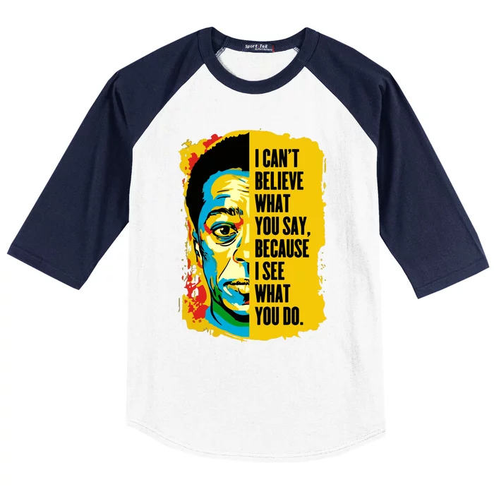 James Baldwin Graffiti Art Juneteenth Black History Month Baseball Sleeve Shirt