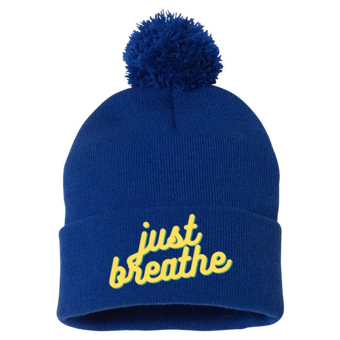 Just Breathe Gift Pom Pom 12in Knit Beanie