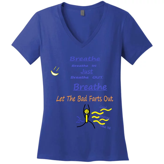 Just Breathe Gift Women's V-Neck T-Shirt