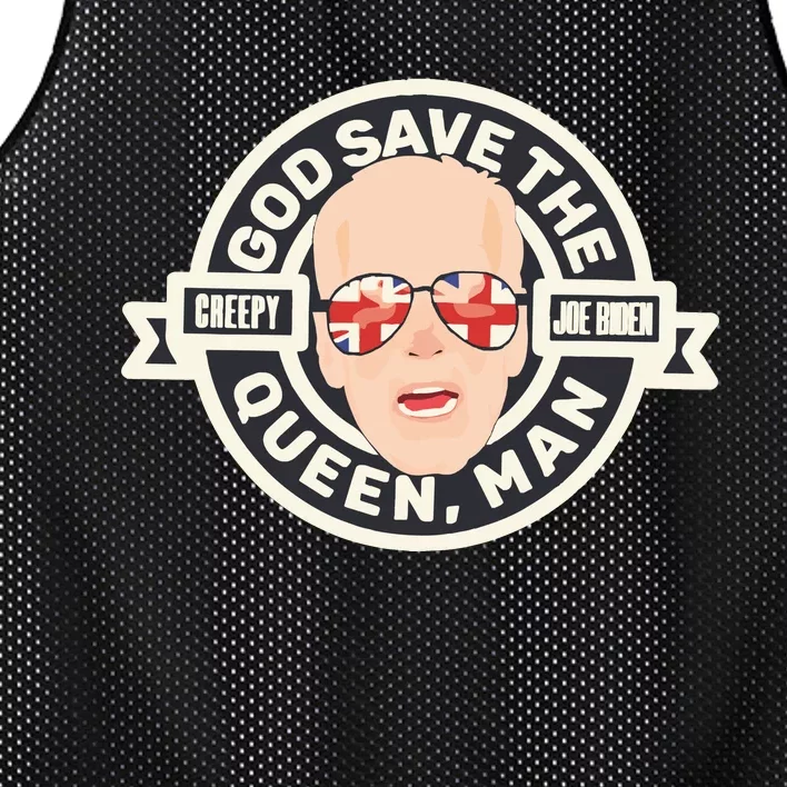 Joe Biden God Save The Queen Man President Dummy Mesh Reversible Basketball Jersey Tank