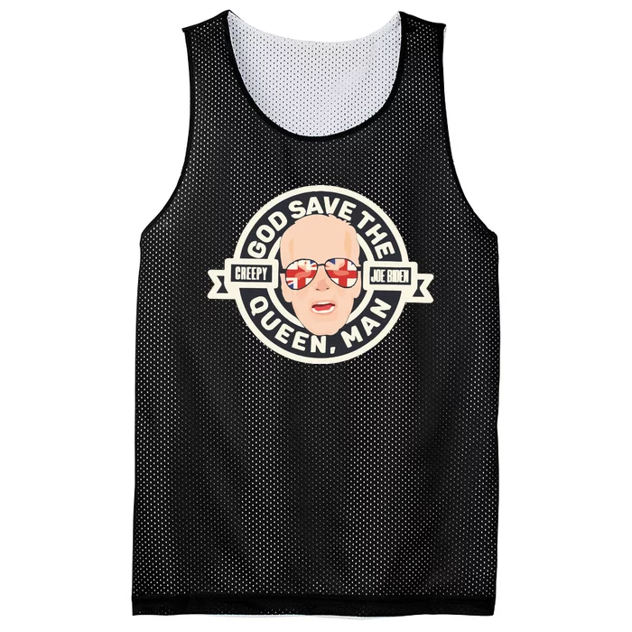 Joe Biden God Save The Queen Man President Dummy Mesh Reversible Basketball Jersey Tank