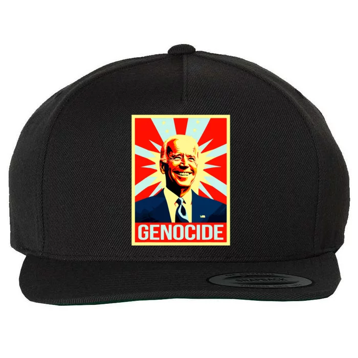 Joe Biden Genocide Anti Biden Funny Conservative Political Wool Snapback Cap