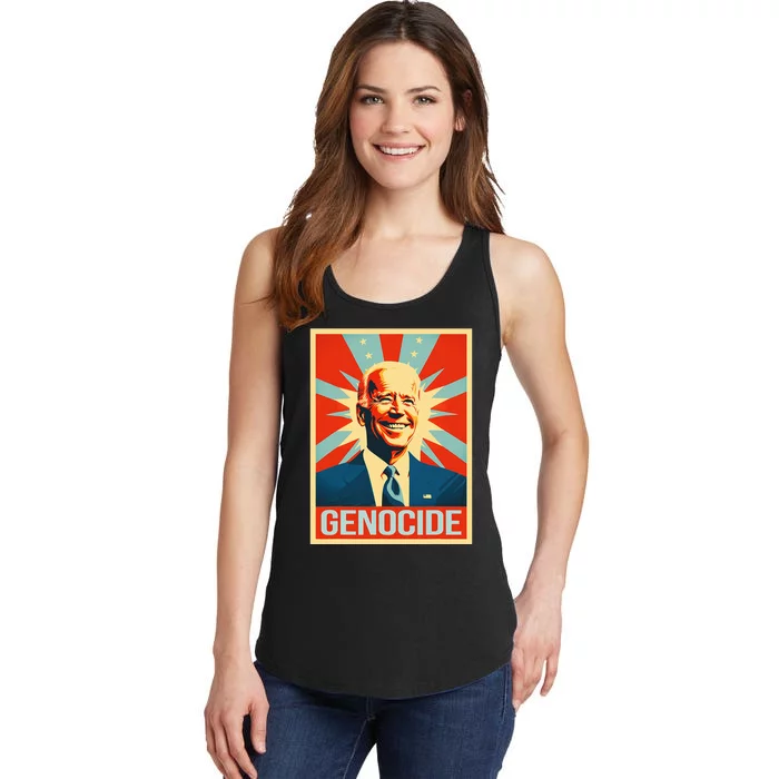 Joe Biden Genocide Anti Biden Ladies Essential Tank