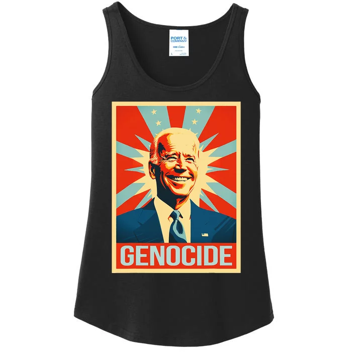 Joe Biden Genocide Anti Biden Ladies Essential Tank