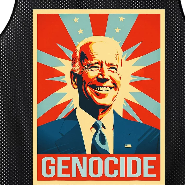 Joe Biden Genocide Anti Biden Mesh Reversible Basketball Jersey Tank