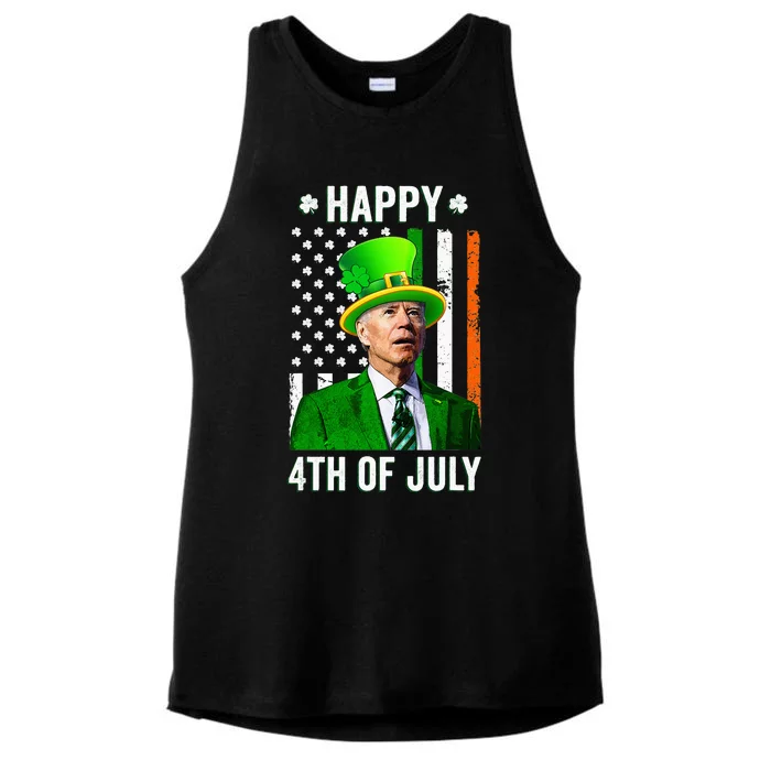 Joe Biden Happy 4th Of July Confused St Patricks Day Ladies Tri-Blend Wicking Tank