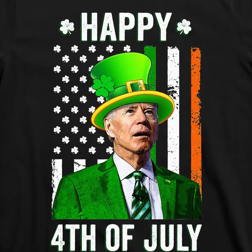 Joe Biden Happy 4th Of July Confused St Patricks Day T-Shirt