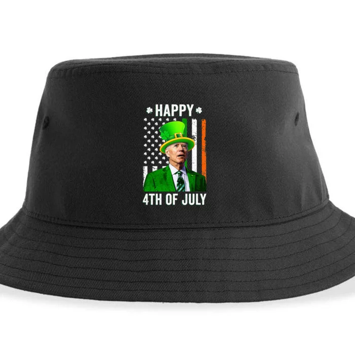 Joe Biden Happy 4th Of July Confused St Patricks Day Sustainable Bucket Hat