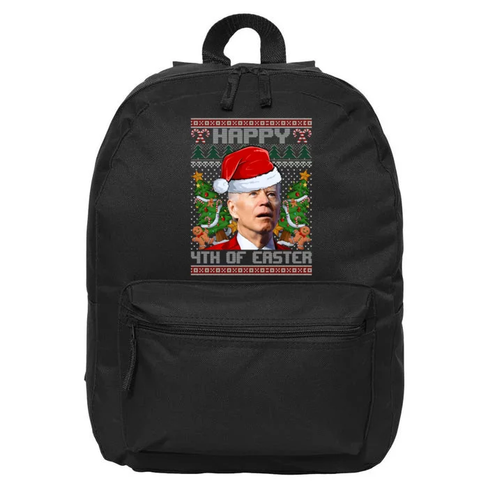 Joe Biden Happy 4th Of July Ugly Christmas Sweater 16 in Basic Backpack