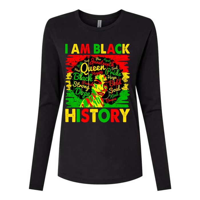 Juneteenth Black History Month I Am Black African American Gift Womens Cotton Relaxed Long Sleeve T-Shirt