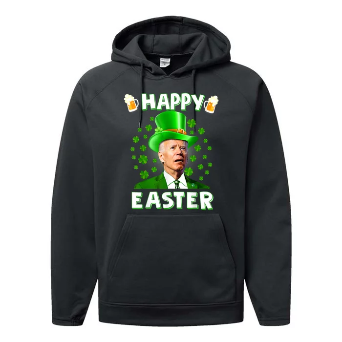 Joe Biden Happy Easter Confused Funny St Patrick's Day Performance Fleece Hoodie