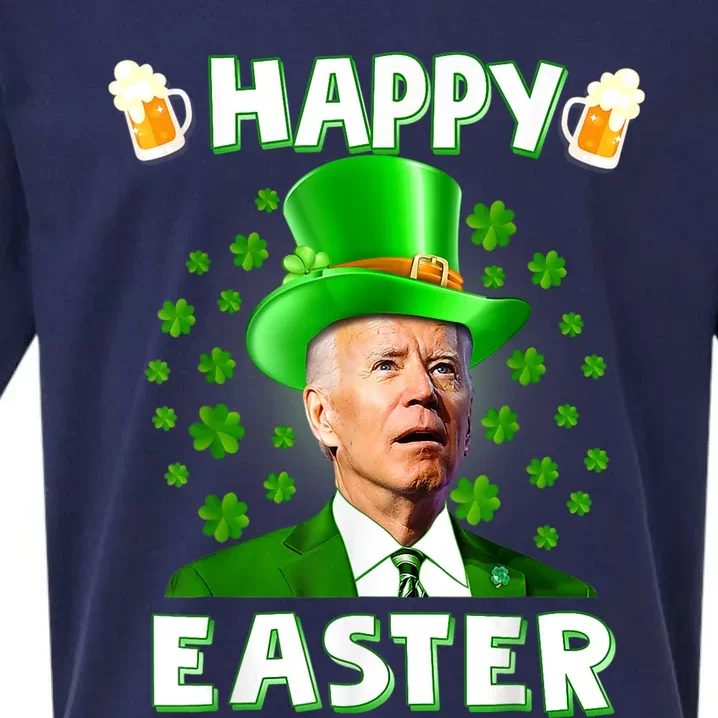 Joe Biden Happy Easter Confused Funny St Patrick's Day Sueded Cloud Jersey T-Shirt